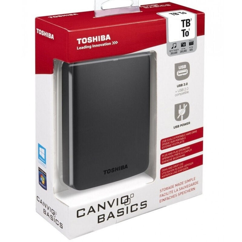 Trade Shop Traesio - Trade Shop - toshiba canvio 2TB usb 3.0 tragbare externe festplatte, schwarz -