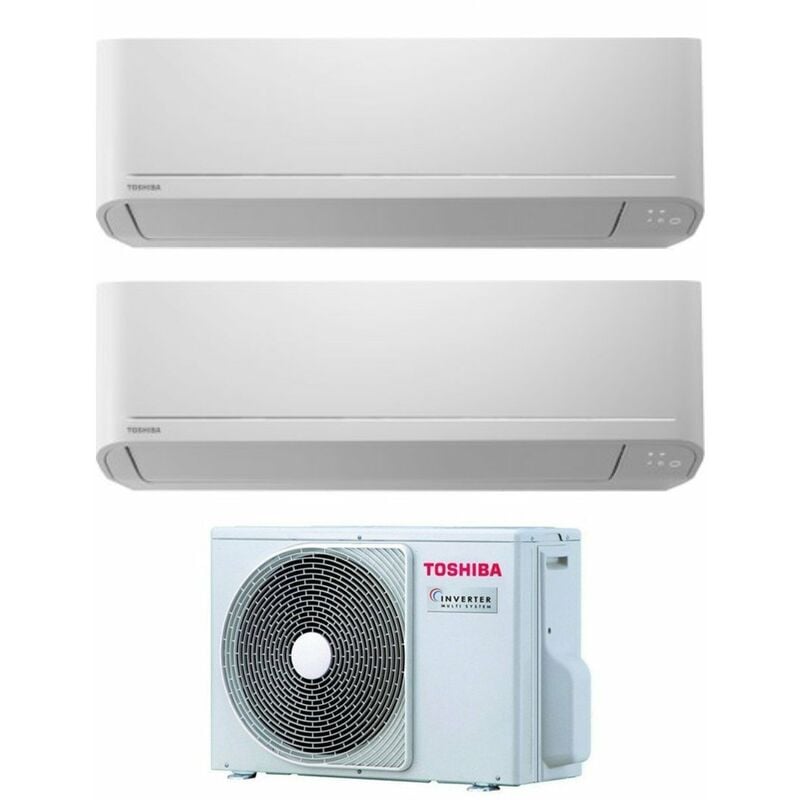 Toshiba - Dual Split Inverter Klimagerät Serie seiya 13+13 mit RAS-2M18U2AVG-E R-32 Wi-Fi Optional 13000+13000