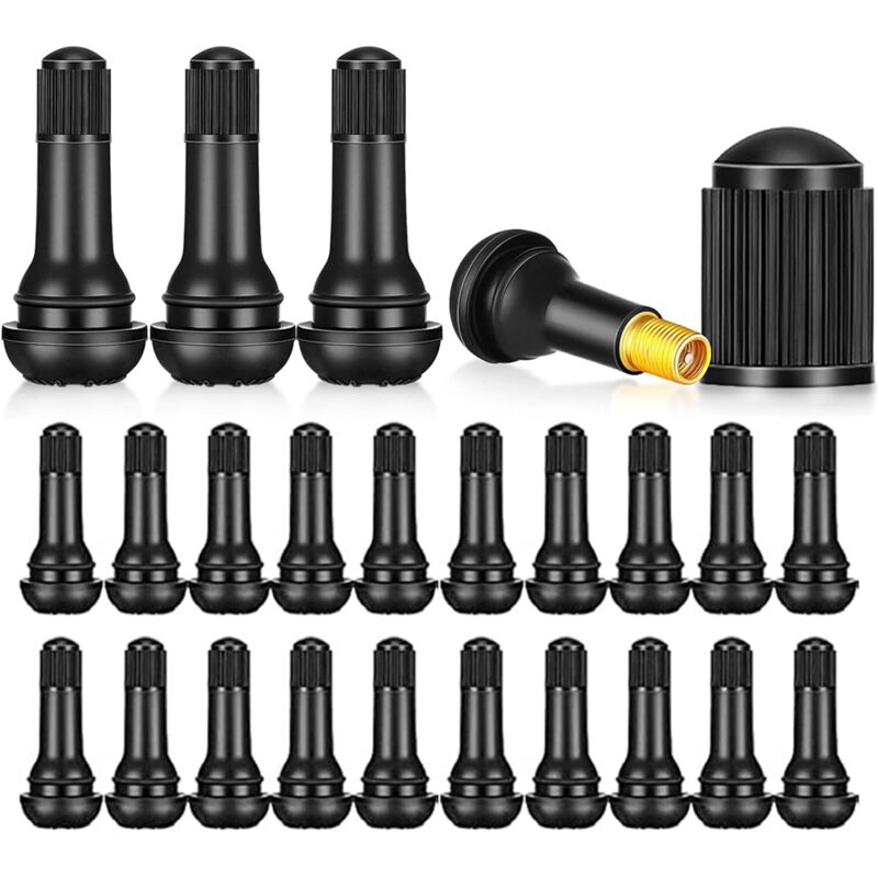 TR413 Autoreifenventil, Schlauchloses Reifenventil, Gummiventil, Snap-in-Gummiventile, Felgen für Auto, Motorrad, Fahrrad (40 Stück)