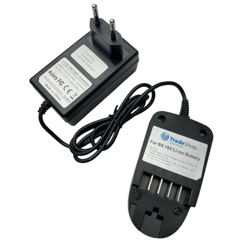 Trade-shop - 18V Li-Ion Akku Ladegerät für Bosch 2 607 336 208, 2 607 336 921, 1 600 Z00 000, 1 600 Z00 03U, 1 600 A00 DD7, 1600A005B0 pba, Gloria