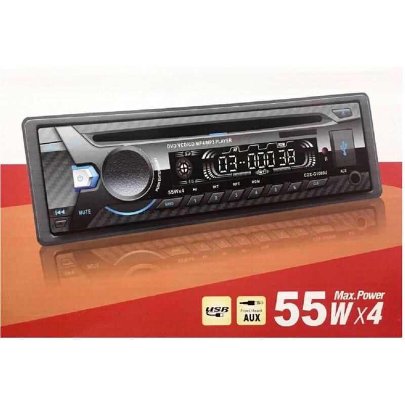Trade Shop - Autoradio, cd, dvd, MP3, MP4, sd, usb, aux, 4 x 55 w, abnehmbare Frontblende -