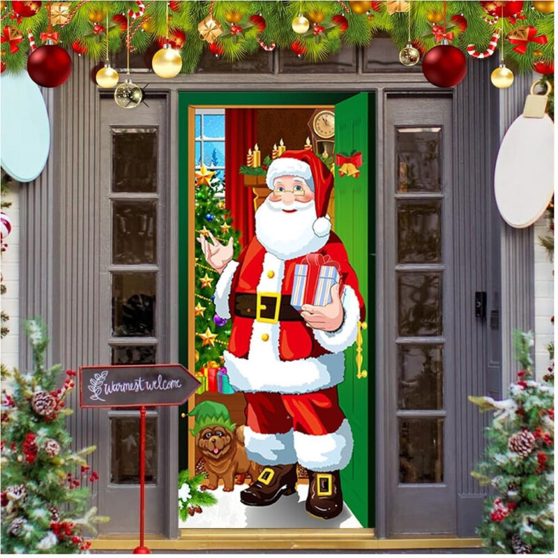 Trade Shop Traesio - Trade Shop - copri porta natalisierung mit elastischen dekorationen von natal adoptionen 90X210 cm -