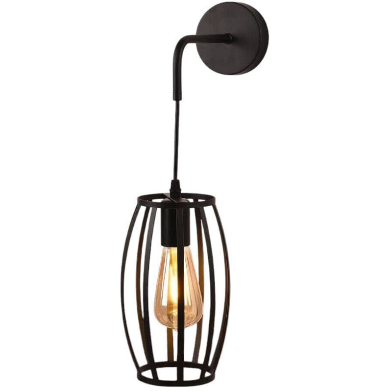 Trade Shop - copy of APPLIQUE DA PARETE PENDENTE A FORMA DI CUBO 3D STILE MINIMAL PORTALAMPADA ATTACCO E27 AQ52 - Schwarz