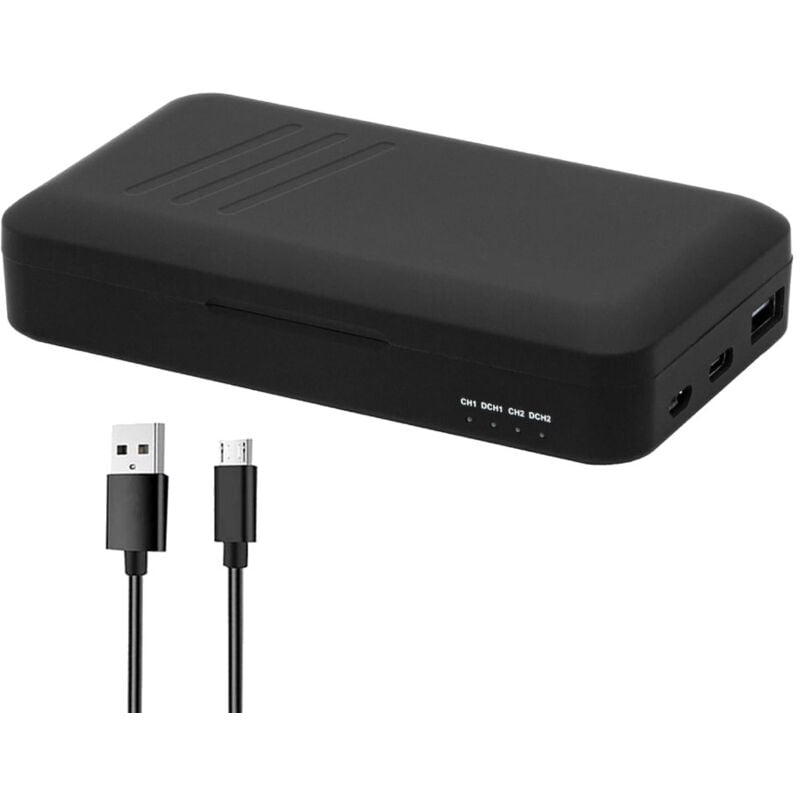 Trade-shop - Dual Ladegerät mit Powerbank Funktion und Speicherkarten Aufbewahrung kompatibel mit Sony NP-FW50 Akku / Zubehör für Digitalkamera