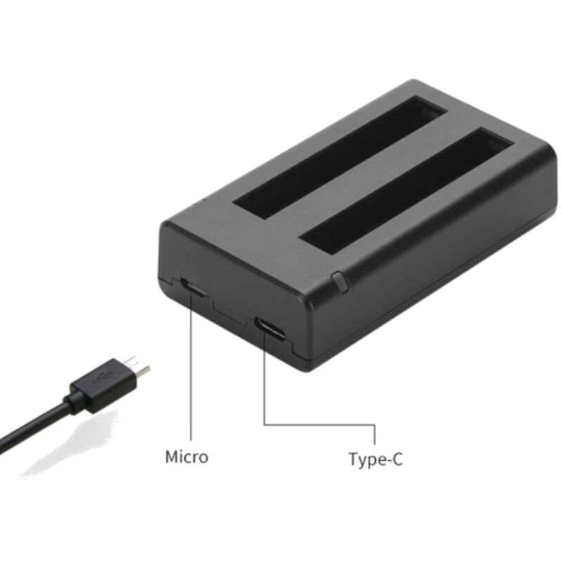 Trade-shop - Dual led Micro-USB Typ-C Ladegerät Ladestation IS360X3B kompatibel mit INSTA360 one X3 Action-Kamera 360-Grad-Kamera / 5V 2,1A