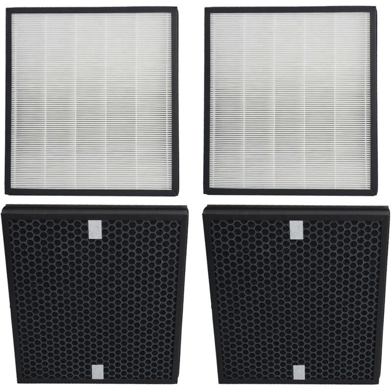 Ersatz für 2x HEPA-Filter + 2x Aktivkohle-Filter Philips AC4158/00 kompatibel mit Philips AC4080/10 2-in-1 Kombigerät Luftreiniger / Austauschfilter