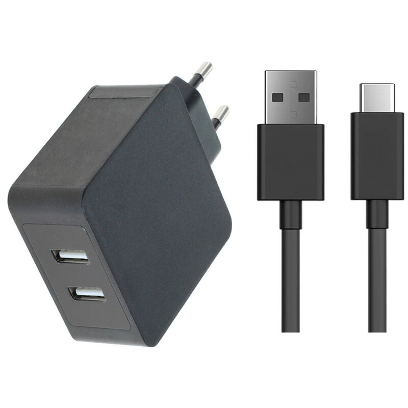 Trade-shop - Ersatz für Dual usb-c Schnellladegerät Nokia 8, Nubia M2 N2, OnePlus 5, Samsung Galaxy Note 8 / 5V 2,4A Netzteil Ladekabel Datenkabel