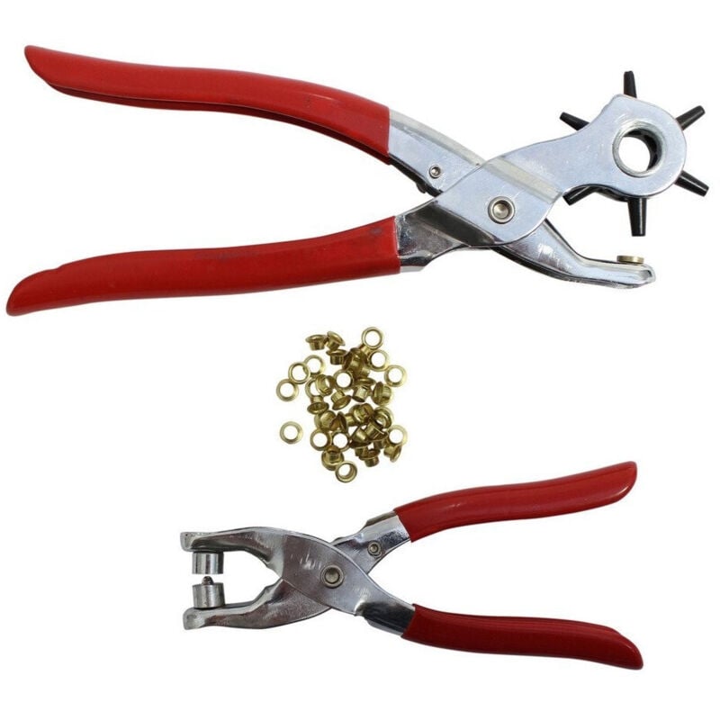 Trade Shop - kit stanzenzange + stiftzange löcher gürtel leder schuhe stifte -
