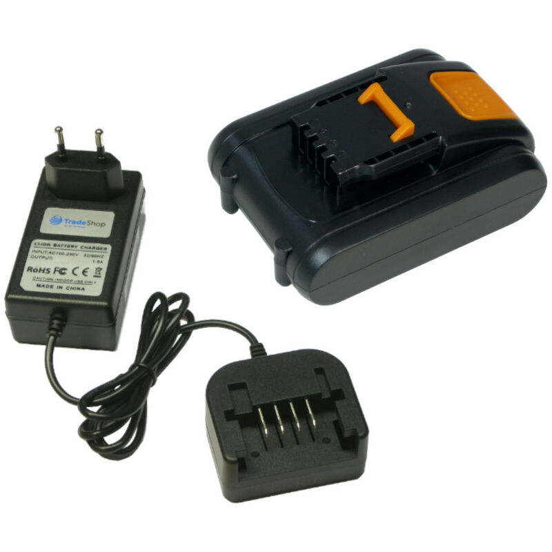 Trade-shop - Ladegerät Netzteil + Li-Ion Akku 20V 2000mAh für Worx Landroid S300 WR130E al-ko 34.8 Li lawn mover csa 2020 (113538) gt 2000 (113701)