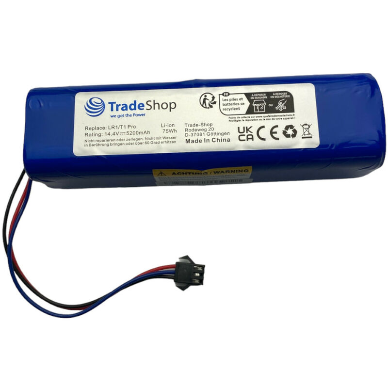 Trade-shop - Li-Ion Akku 14,4V / 5200mAh für Lenovo LR1, T1 Pro, Proscenic M7 lds Pro, M7 Pro, M7 Max, Ultenic T10, U6, M6, M6 Pro, M8 Pro
