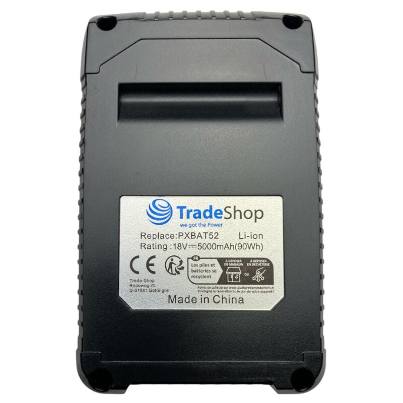 Trade-shop - Li-Ion Akku 18V 5000mAh für Einhell Freelexo 300, 350, 400 bt, 450 bt, 500, 600 bt, 750, 800, 900, Cam 350, Cam 500, Kit 600, Smart 750