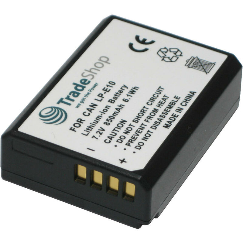 Li-Ion Akku 850mAh Ersatz Batterie ersetzt Canon LP-E10 passend für Canon eos 1100D 1200D 1300D 2000D 4000D Rebel T3 T5 T6 Kiss X50 X70 X80