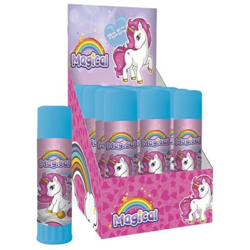 Trade Shop - Set 12 stücke Klebstoff von 25gr Unicorn Graphics für Schule Geschenke FEGERE Girls 738936 -