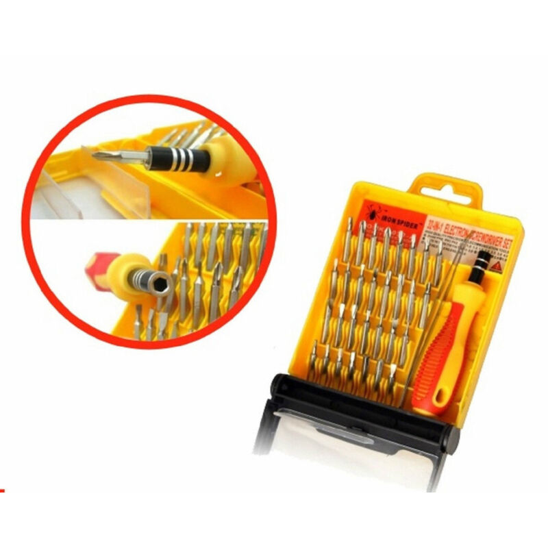Trade Shop - 32-in-1-Torx-Schraubendreher-Set mit Präzisionsspitzen für Handys, Uhren und pc -