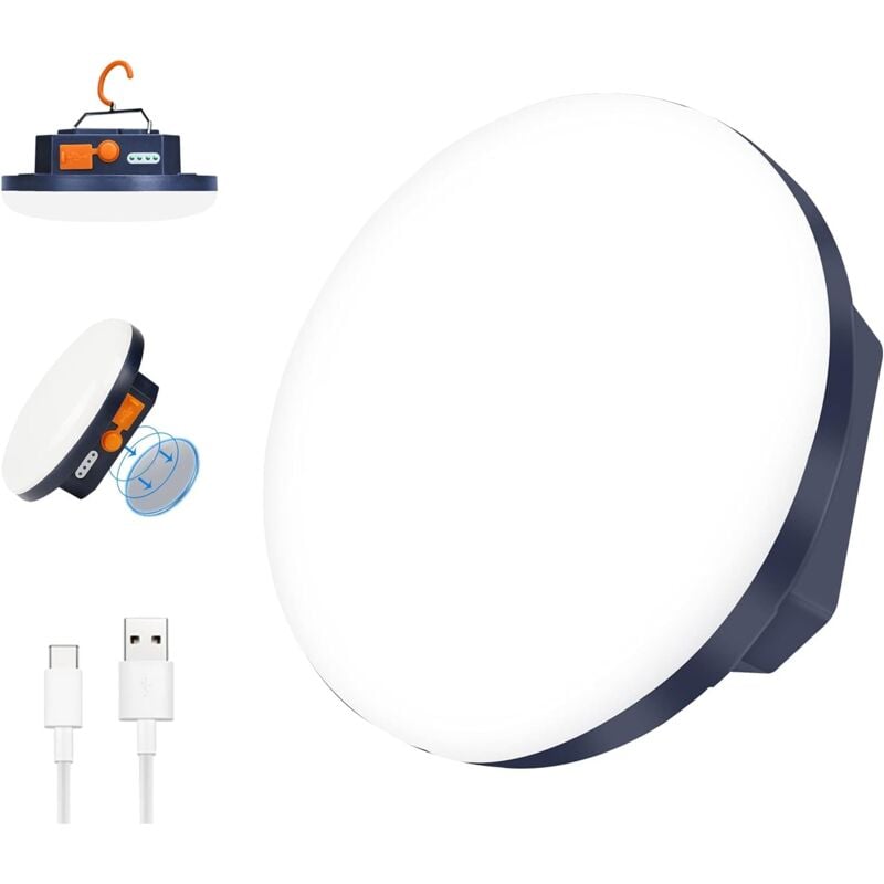 Memkey - Tragbare Camping-Antenne, 7600 mAh Powerbank, 2000 lm Zeltlampe, wiederaufladbar, IP65 wasserbeständige LED-Lampe, Camping, Arbeit, Jagd,