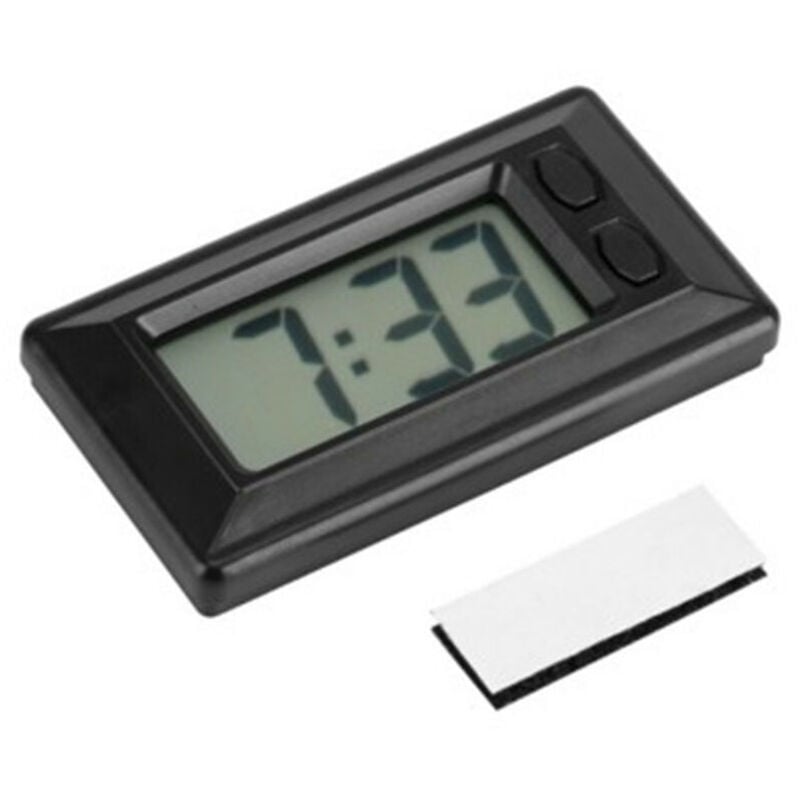 Tragbare digitale LCD-Uhr für das Auto, Tisch-Armaturenbrett, Schreibtisch, elektronische Uhr, Datums-/Uhrzeitanzeige, Armaturenbrett mit Klebepad,