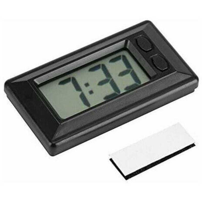 Jalleria - Tragbare digitale LCD-Uhr 77 x 42,4 x 17,7 mm, Auto-Tisch, Armaturenbrett, elektronische Schreibtischuhr, Auto-Tisch, Armaturenbrett,