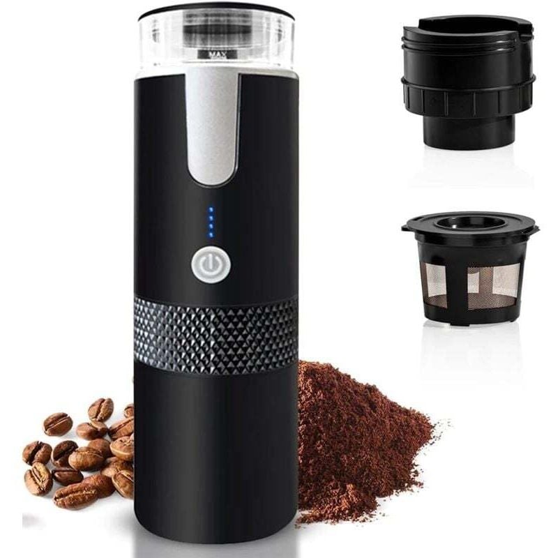 Tragbare Espressomaschine, kabellose Espressomaschine, kompatibel mit gemahlenem Kaffee und K-Cup-Kapseln, keine Heizfunktion, XXW