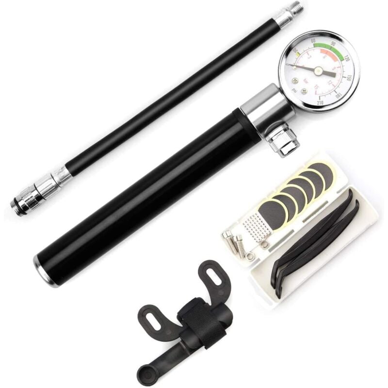 Aougo - Tragbare Fahrradpumpen mtb bmx Elektroroller Basketball 210 psi Hochdruck für Presta- und Schrader-Ventil