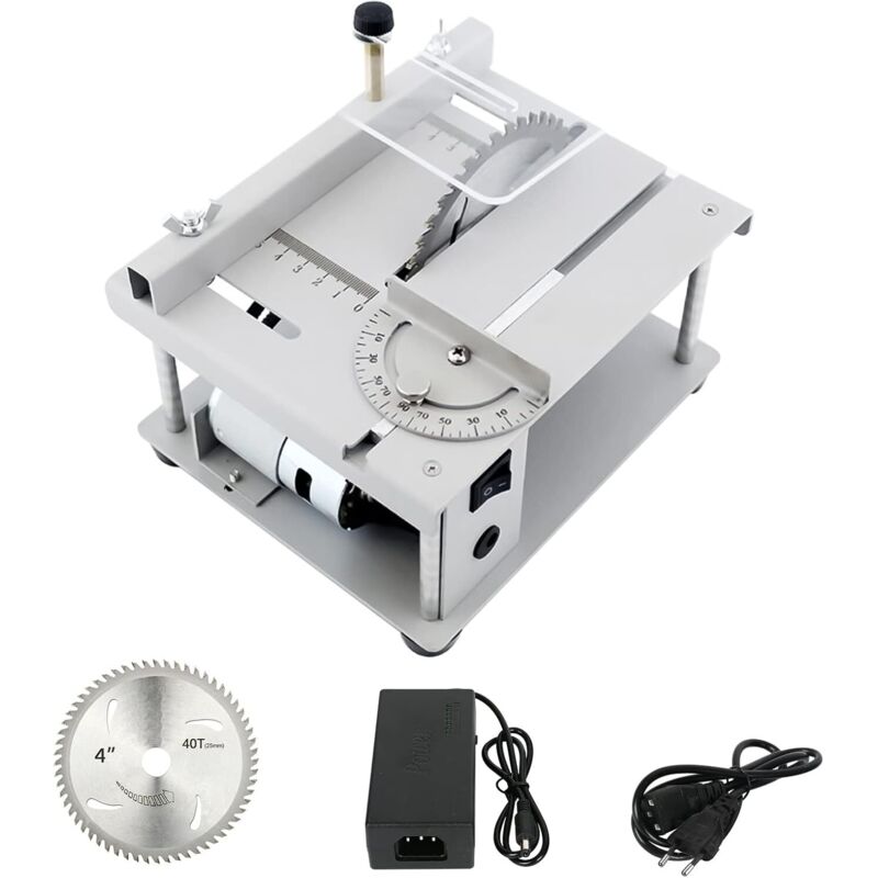 Tragbare Präzisions-Tischkreissäge mit 9000 U/min, Winkelbereich 0 – 90 °, Tischkreissäge zum Holzschneiden und für Heimwerkerprojekte in der