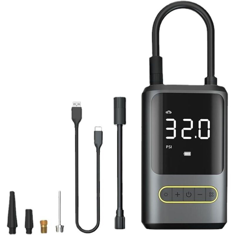 Tragbare Reifenfüller-Luftpumpe mit 150 PSI und digitalem Druckmesser, 4000-mAh-Akku, kabellos, für Autos, Motorradreifen, Luftmatratze,