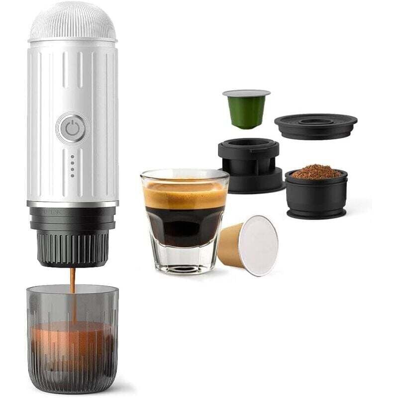 Tragbare Reise-Espressomaschine, USB-C-Ladegerät, selbstheizende elektrische Espressomaschine, 19-Bar-Mini-Kaffeemaschine für Camping und Wandern,