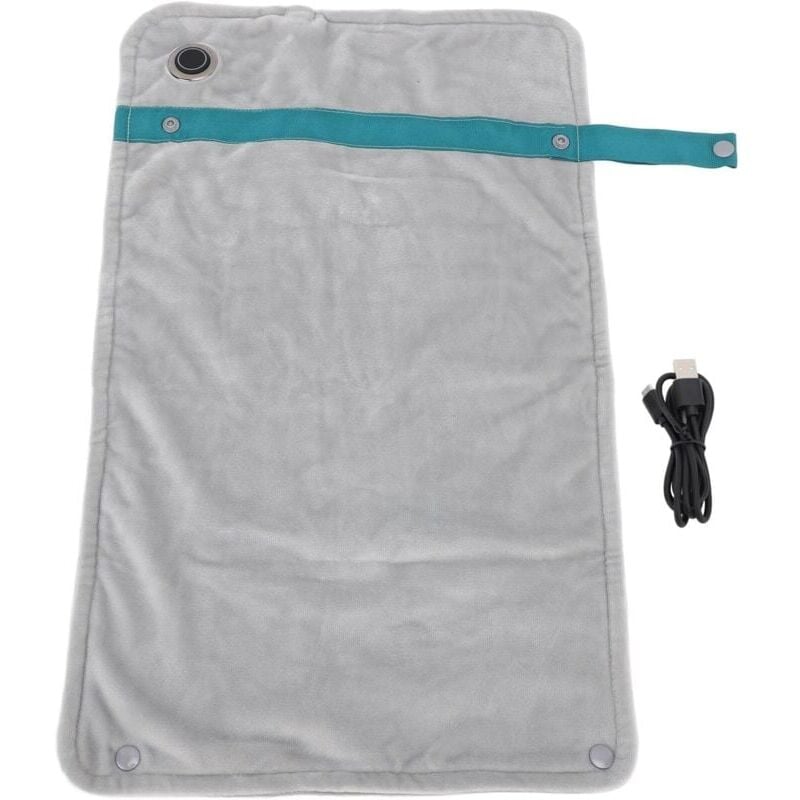 Tragbare USB-Heizdecke, 120 x 70 cm, Heizdecke fürs Auto, Camping, Zuhause (Grau) a