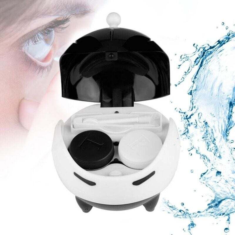 Tragbarer automatischer Ultraschall-Kontaktlinsenreiniger, USB-Ladefunktion (Schwarz)