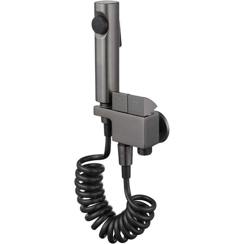 Tragbarer Bidet-Sprühkopf für Toiletten, Badezimmer-Bidet-Sprühkopf-Set, Windel-Sprühkopf – mit einem Einlass und zwei Auslass-Eckventil