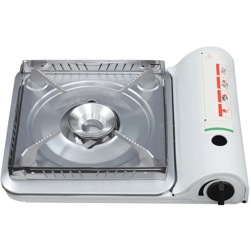 Tragbarer Campingkocher, 3500-W-Gaskocher mit Grillplatte und Tragetasche, Butan-Campingkocher für Grillabende, Campingkocher für Outdoor-Küche,