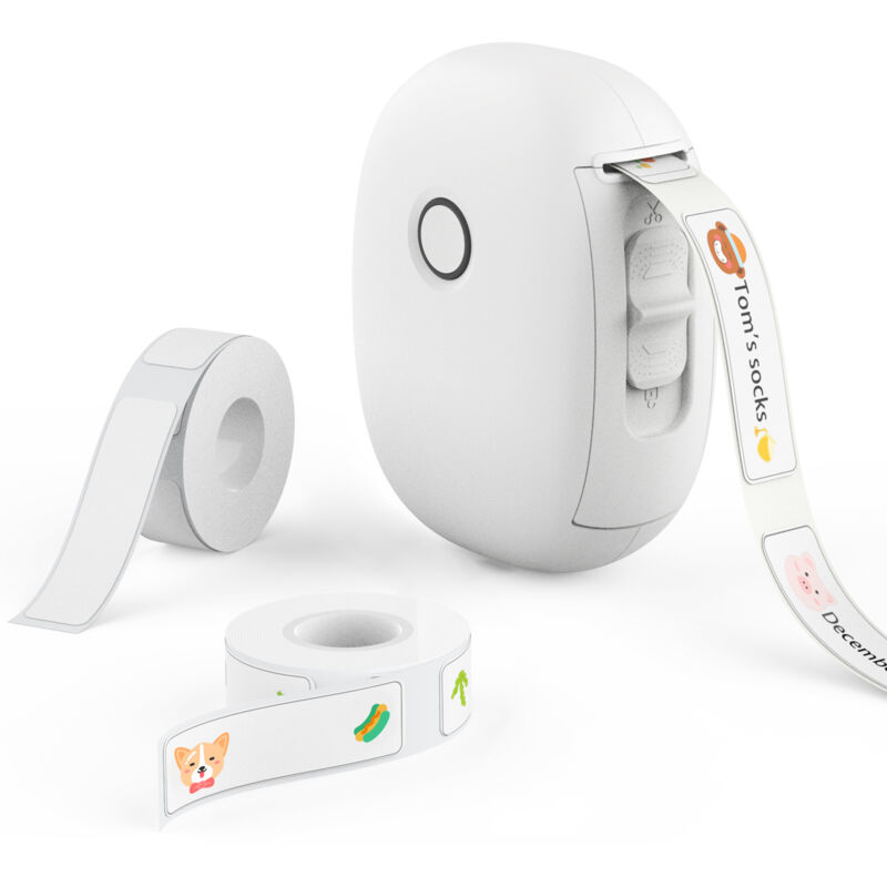 Tragbarer Etikettendrucker, durchgehendes wasserfestes Etikett, tintenloser Etikettendrucker, Mini-Etikettendrucker ohne Kabel mit mehreren Vorlagen,