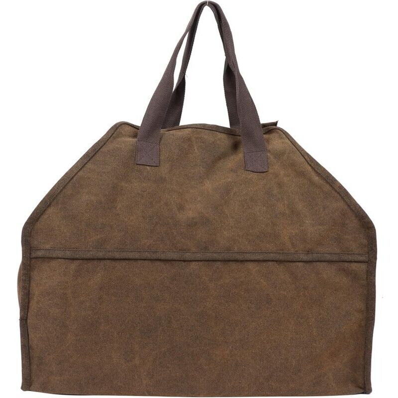 Tragbarer Holztragesack aus Canvas, Aufbewahrungstasche für Brennholz, robuster Brennholztragesack für Kamin, Camping und Grill