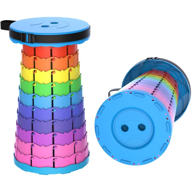 Tragbarer Klapphocker, einziehbarer Hocker der zweiten Generation, Campinghocker für Angeln/Grillen/Indoor-/Outdoor-Aktivitäten,