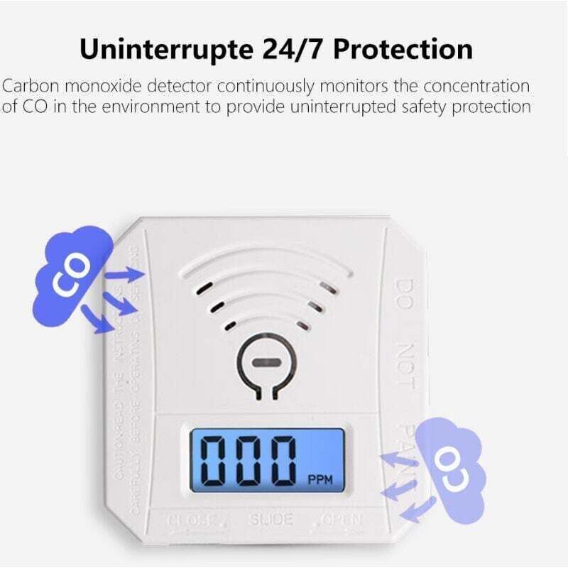 Tragbarer Kohlenmonoxidmelder – Empfindlicher Sensor + LCD-Bildschirm + Akustischer Alarm – UL 2034-konform – Sicherheit für Zuhause – Familien und