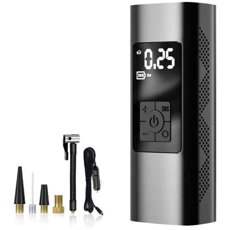 Tragbarer Luftkompressor, wiederaufladbare Luftpumpe (150 PSI) für Autoreifen, Autoluftpumpe, tragbarer kabelloser digitaler