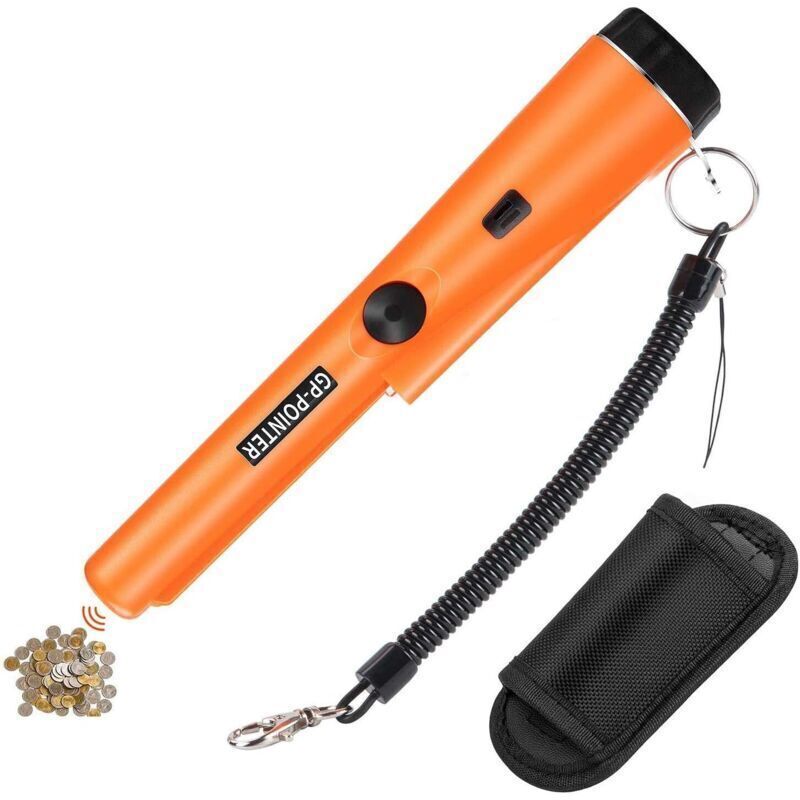 Tragbarer Metalldetektor, IP66 wasserdichter Metalldetektor mit integrierter LED-Anzeige/Alarmlicht/360°-Scan/funda para casa de oro coins,