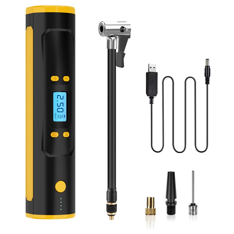 Tragbarer Reifenfüller-Luftkompressor, 150 PSI schnelles Aufpumpen und kabellos, Autoreifen-Luftpumpe mit wiederaufladbarem 6000-mAh-Akku,