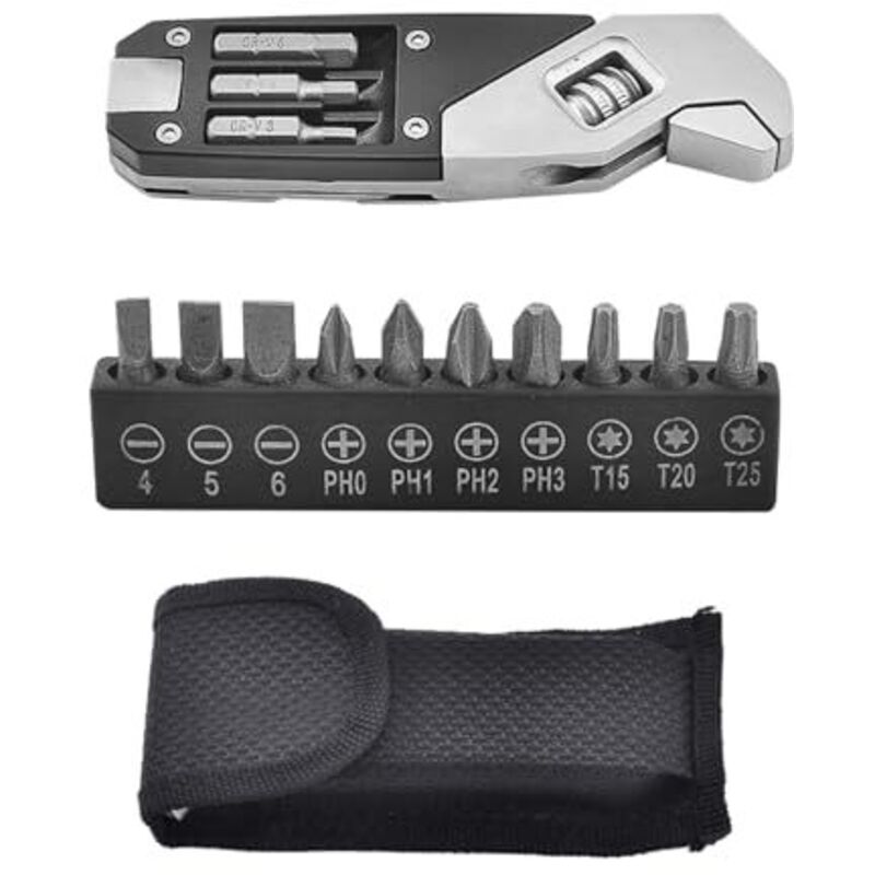 Tragbarer und kreativer verstellbarer Schraubenschlüssel mit Klappgriff – Outdoor-Werkzeug – Austauschbares Werkzeug