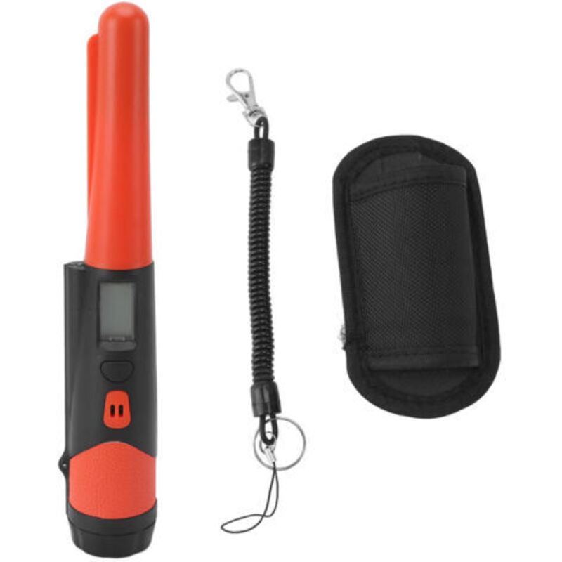 Tragbarer, wasserdichter IP66-Pinpointer-Metalldetektor mit LCD-Bildschirm für Schatzsuche und Goldsuche, integrierte orangefarbene Taschenlampe