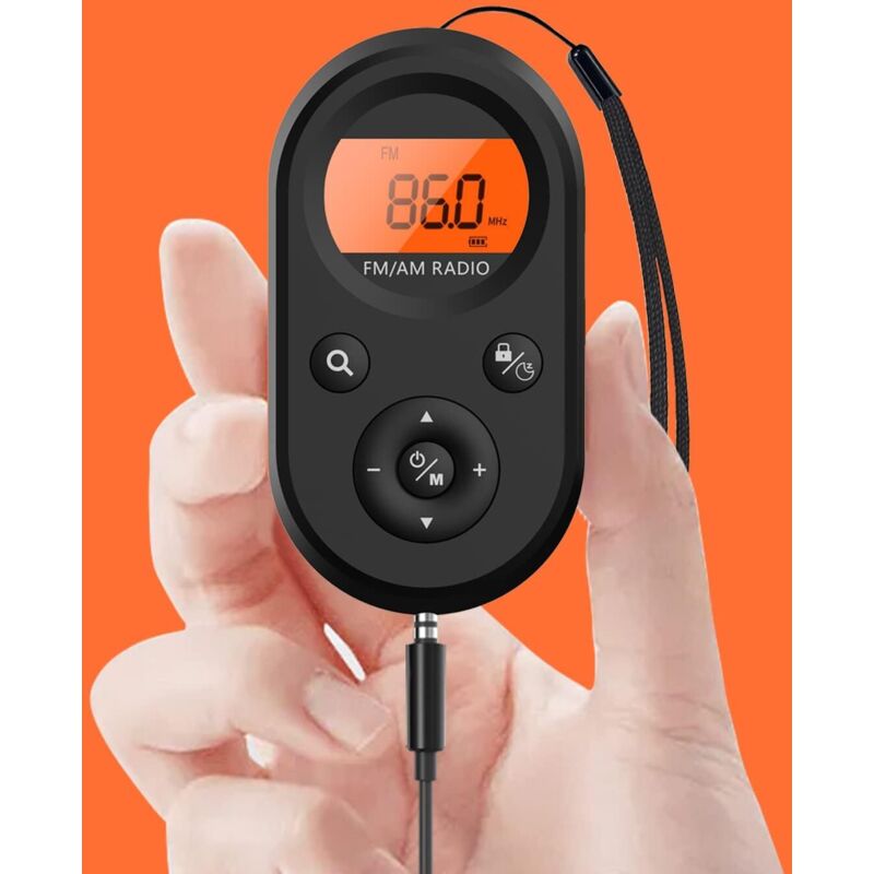 Tragbares AM/FM-Radio, persönliches Taschenradio, wiederaufladbar, optimaler Empfang, lange Akkulaufzeit, Stereo-Kopfhörer, Radio zum Wandern,