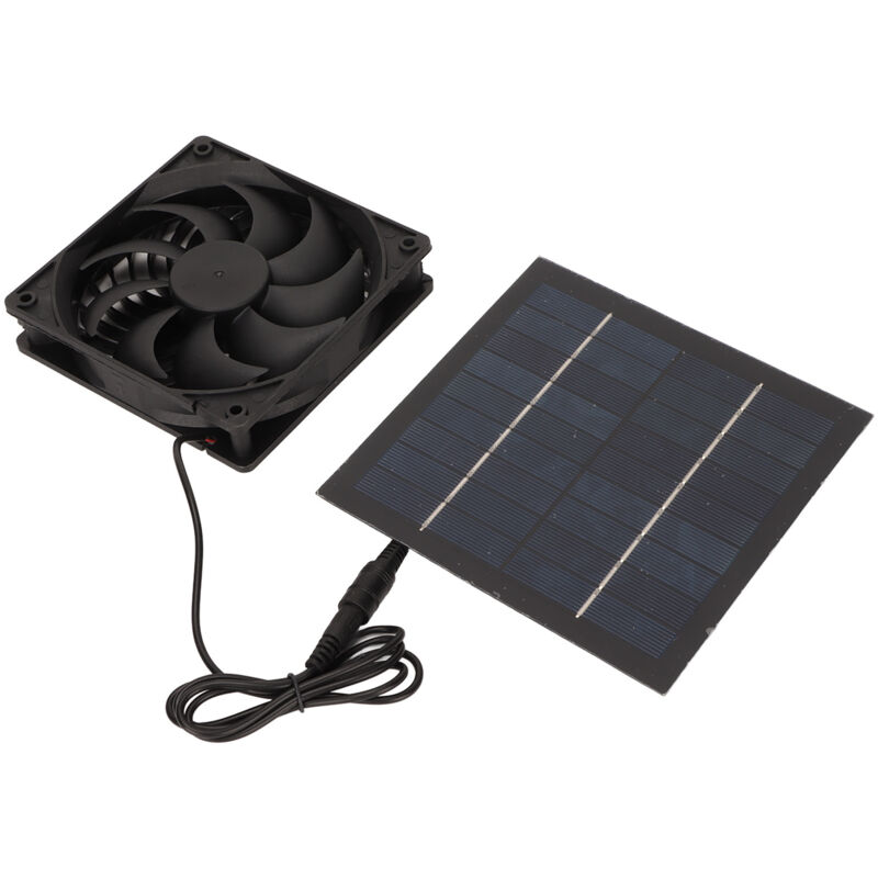 Tragbares, kompaktes, geräuscharmes und umweltfreundliches 5-W-Solarpanel-Ventilator-Set für Haustierhäuser, Baumhäuser und Hühnerställe