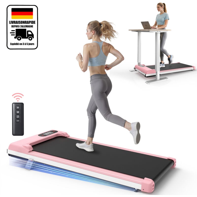 Tragbares Laufband mit 2,5 PS für Büro und Zuhause, extrem leise und ohne Installation, 0,6-6,2 MPH, Fernbedienung, LED-Anzeige, 136 kg Tragkraft