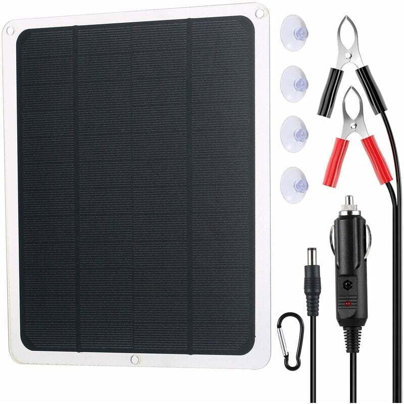 Tragbares, wasserdichtes 12-V-Solarbatterie-Erhaltungsladeset für Auto, Motorrad, Boot, Marine, Wohnmobil, Schneemobil, Schneemobil