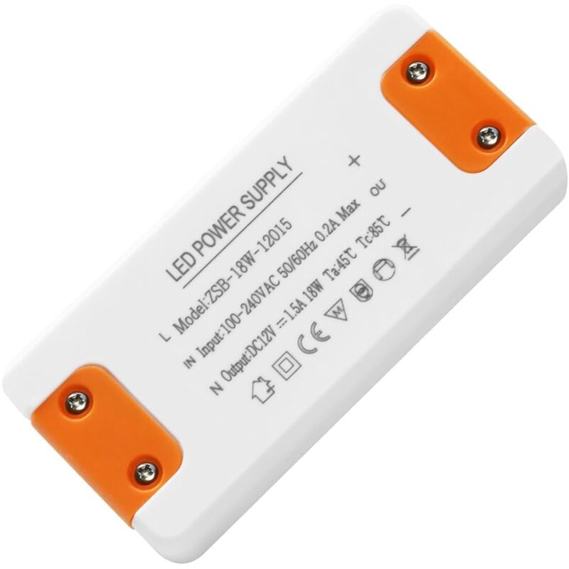 Transformator 220V 12V LED 18W, LED-Treiber-Netzteil 12V 1,5A, 220V 12V Wandler, AC/DC-Spannungswandler Konstanttransformator-Adapter für G4, GU5.3,