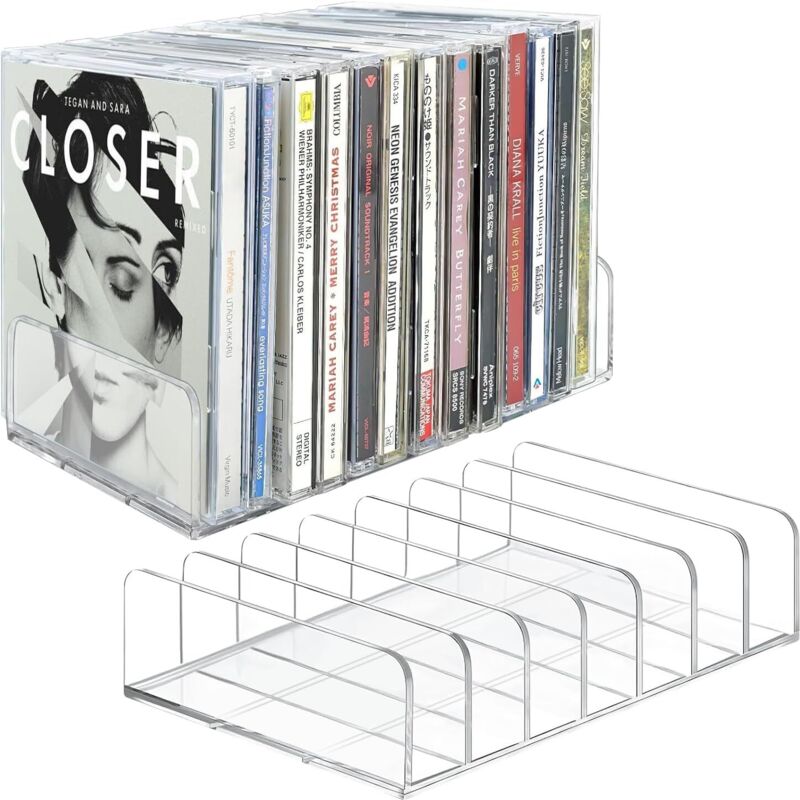 transparente CD-Halter, CD-Aufbewahrungsregal, transparenter CD-Halter, Aufbewahrung für CDs/DVDs, Lidschatten, Make-up-Paletten, Kosmetik und Bücher