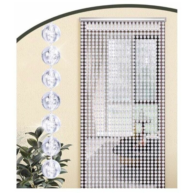 Transparenter Perlen-Türvorhang 80 x 180 cm