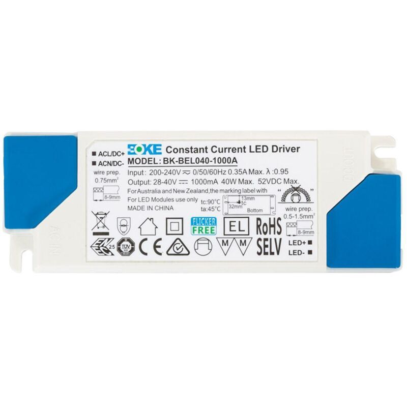 Efectoled - Treiber 180-264V Anti-Flicker Ausgang 28-40V 1000mA 40W BK-BEL-040 40 W119 mm
