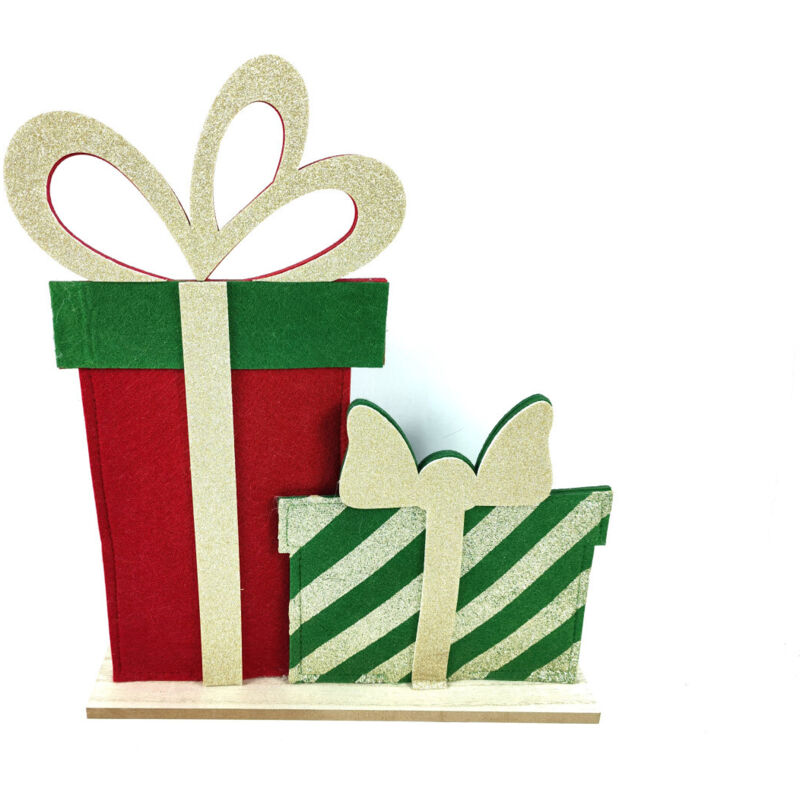 Trendline - Dekofigur Weihnachtsgeschenke Holz 40,5 x 5 x 36 cm mehrfarbig Figur