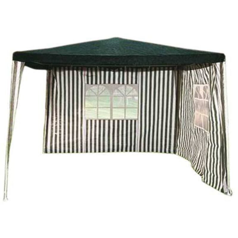 Trendline - Pavillon 3x3 m grün-weiß inkl. 2 Seitenteile Gartenpavillon Festzelt