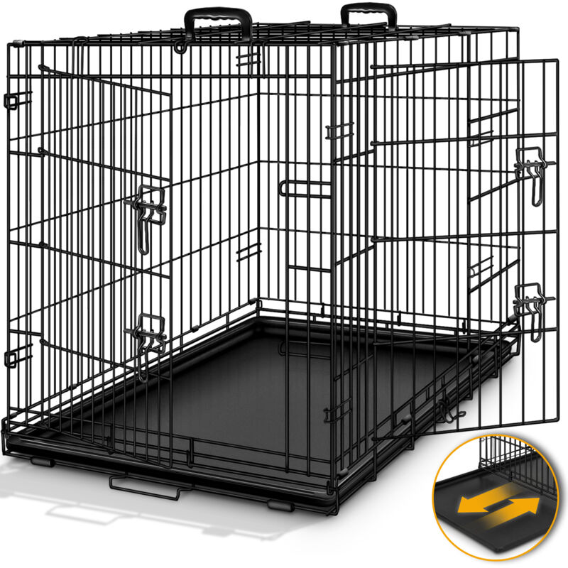 Hundekäfig 77x48x54cm Metall Transportkäfig Auto Hundebox Transportbox faltbar Drahtkäfig - Tresko